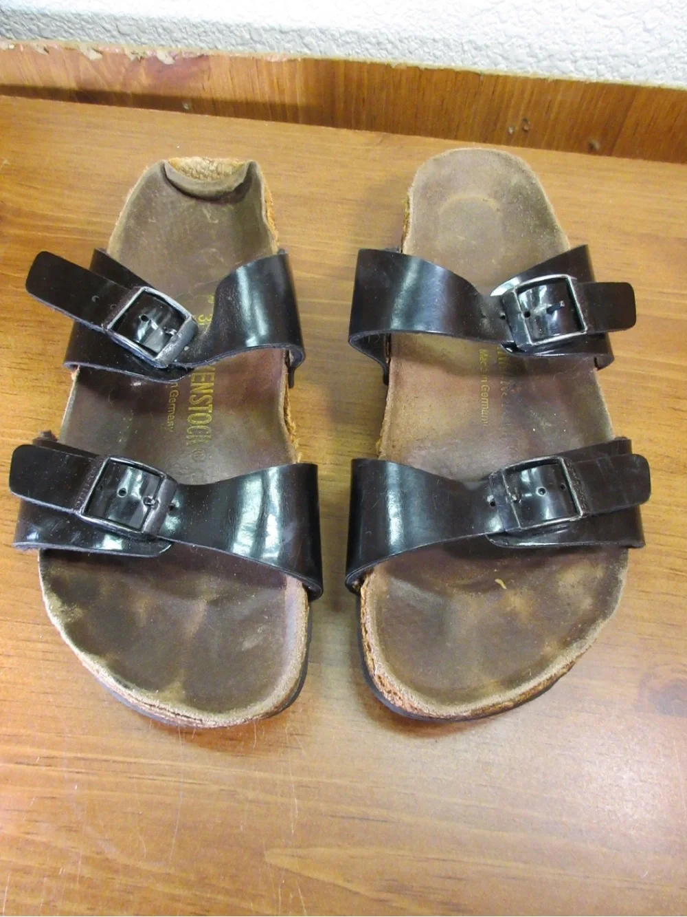 Birkenstock Kids Dark Brown Double-Buckle Slide Sandals